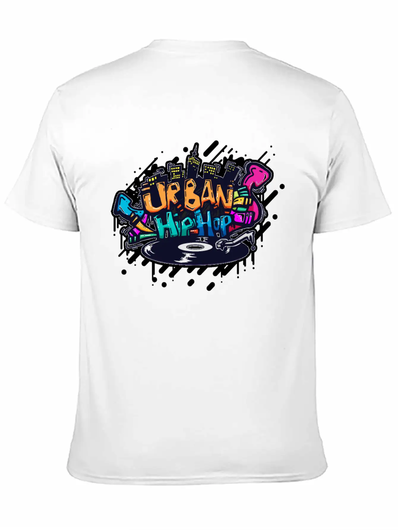 DJ TURNTABLE GRAFFITI Stylish Everyday T-Shirt – Unisex Basic Cotton Tee