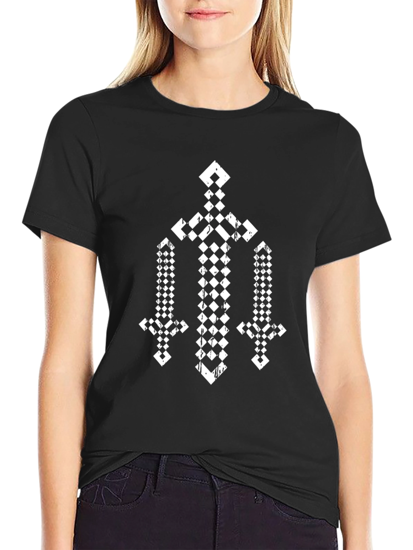 Pixel Sword Graphic Black Tee