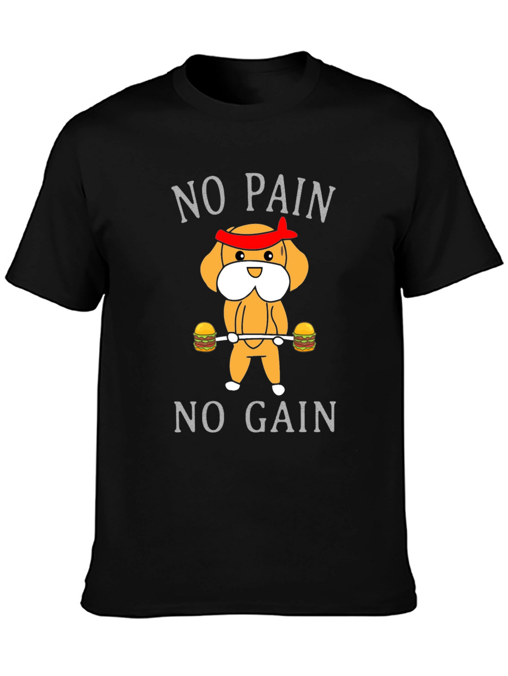 No Pain No Gain Cartoon Dog T-Shirt