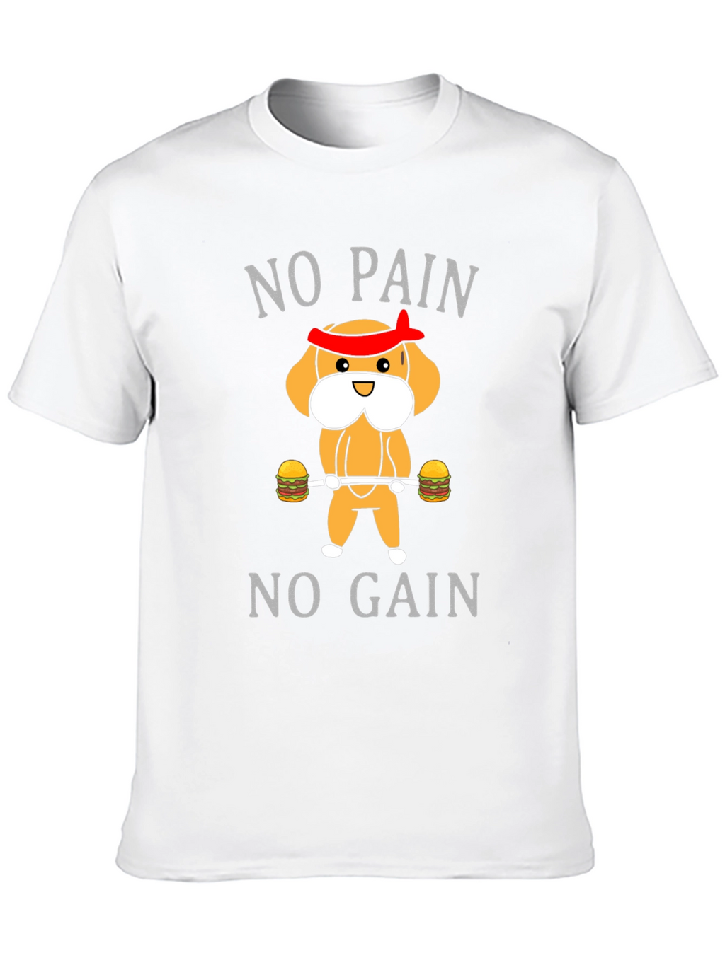 No Pain No Gain Cartoon Dog T-Shirt