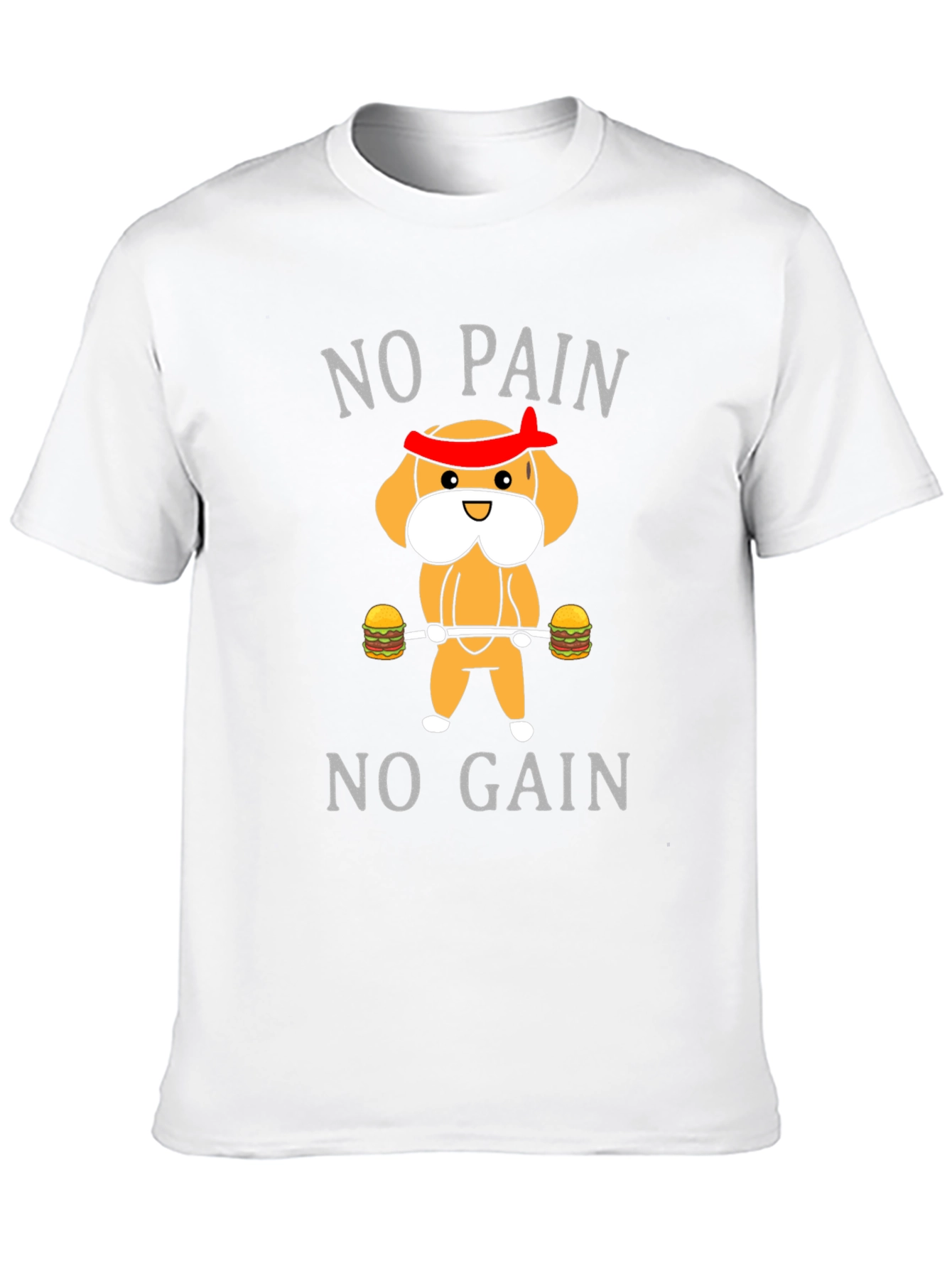 No Pain No Gain Cartoon Dog T-Shirt