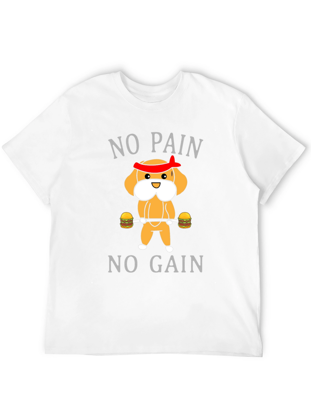 No Pain No Gain Cartoon Dog T-Shirt