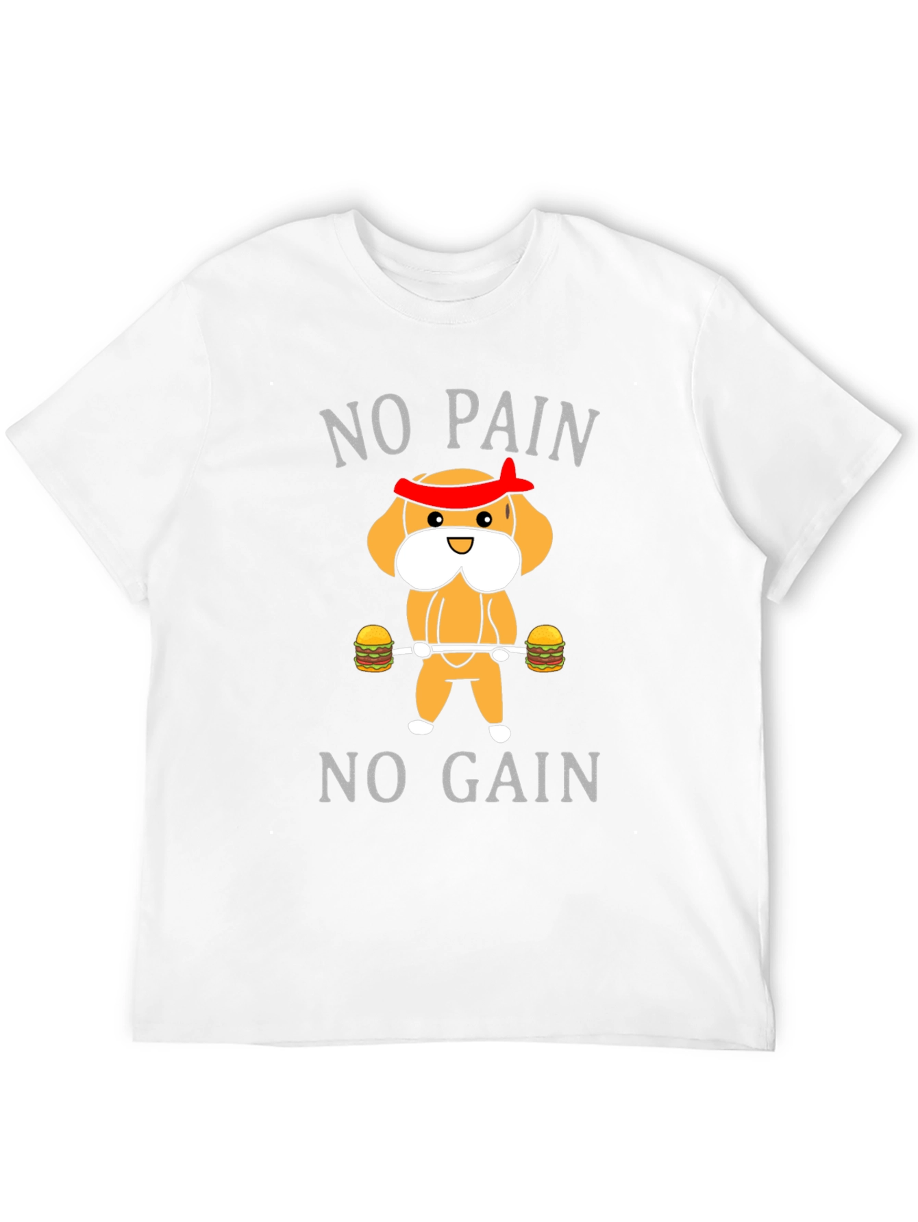 No Pain No Gain Cartoon Dog T-Shirt