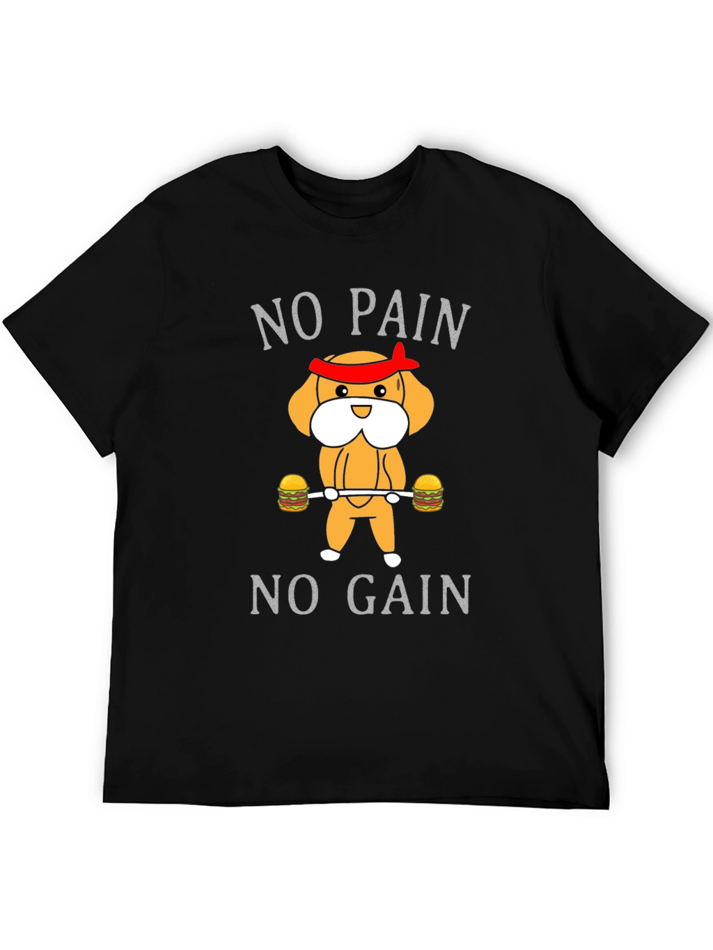 No Pain No Gain Cartoon Dog T-Shirt