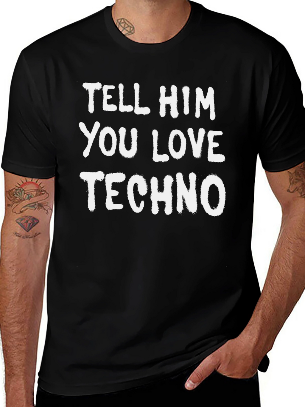 Tell Him You Love Techno Graphic Tee