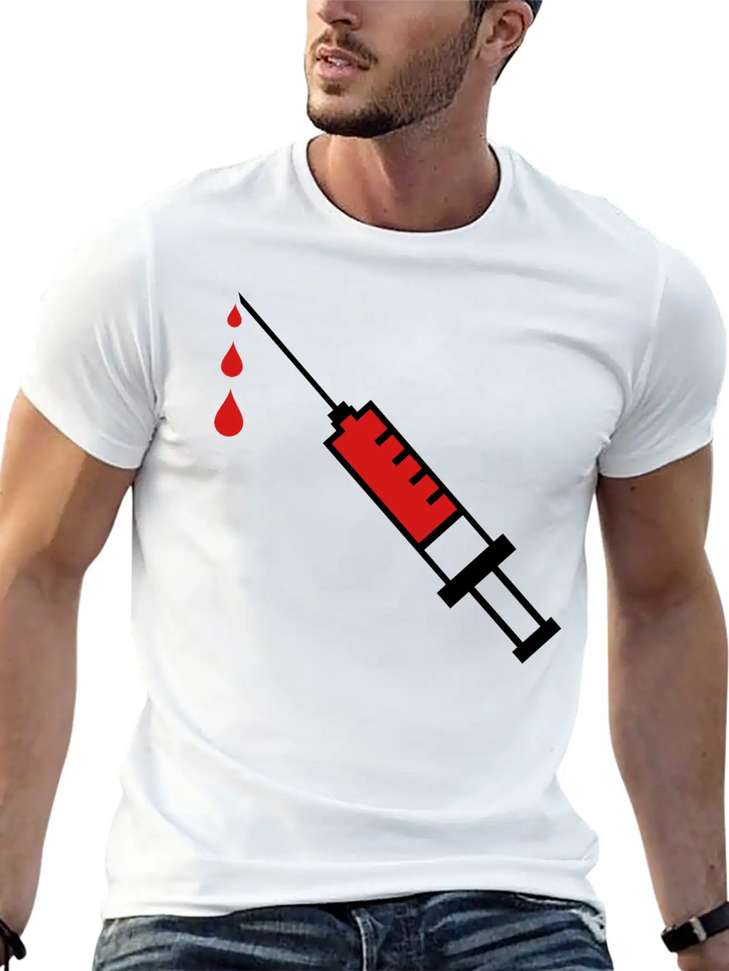 Doctor Syringe Blood Hospital Breathable Graphic T-Shirt – Perfect For Casual Days