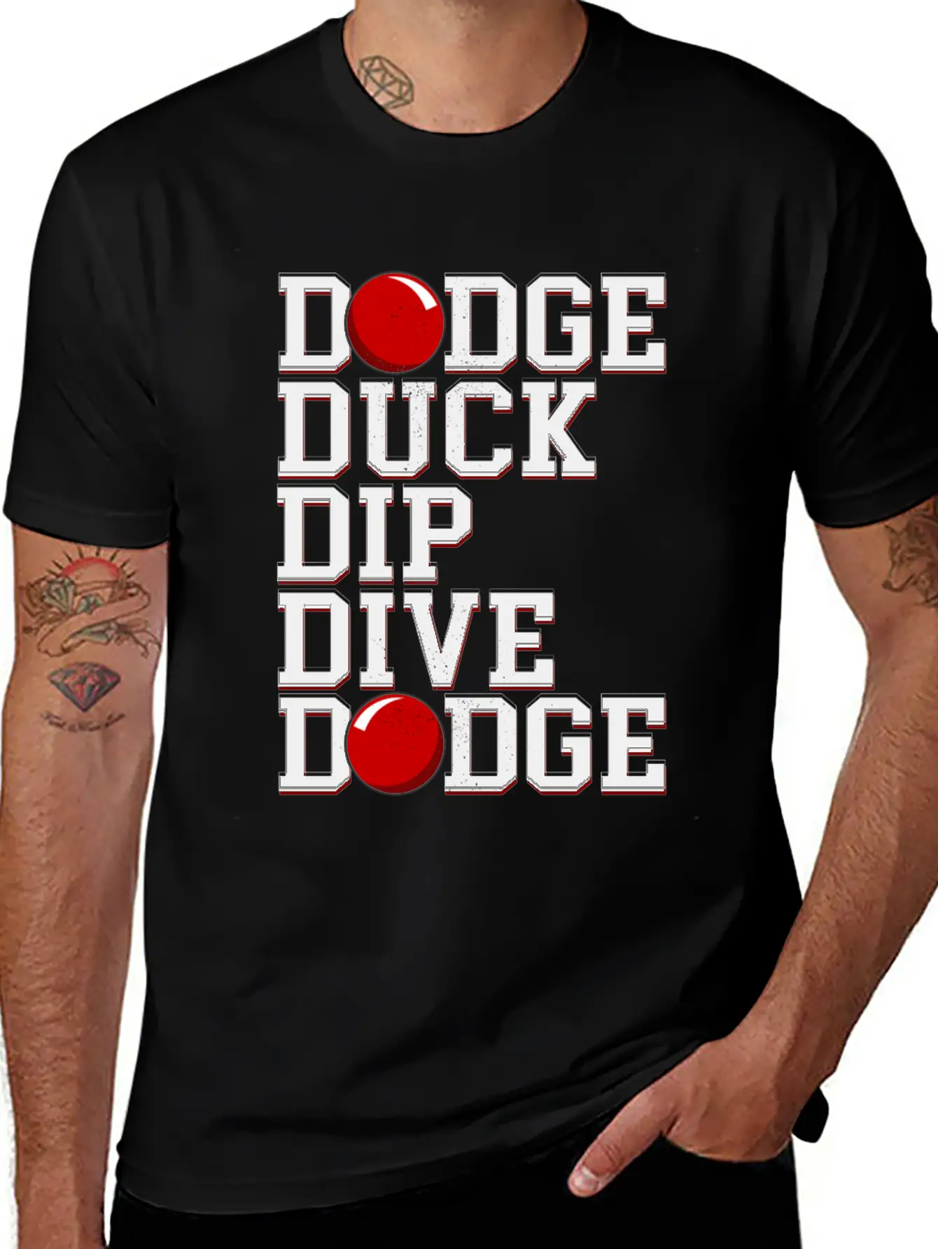 Dodge Ball Dodgeball Dodge Duck Dip Dive Breathable Soft Cotton T-Shirt – Timeless Casual Look