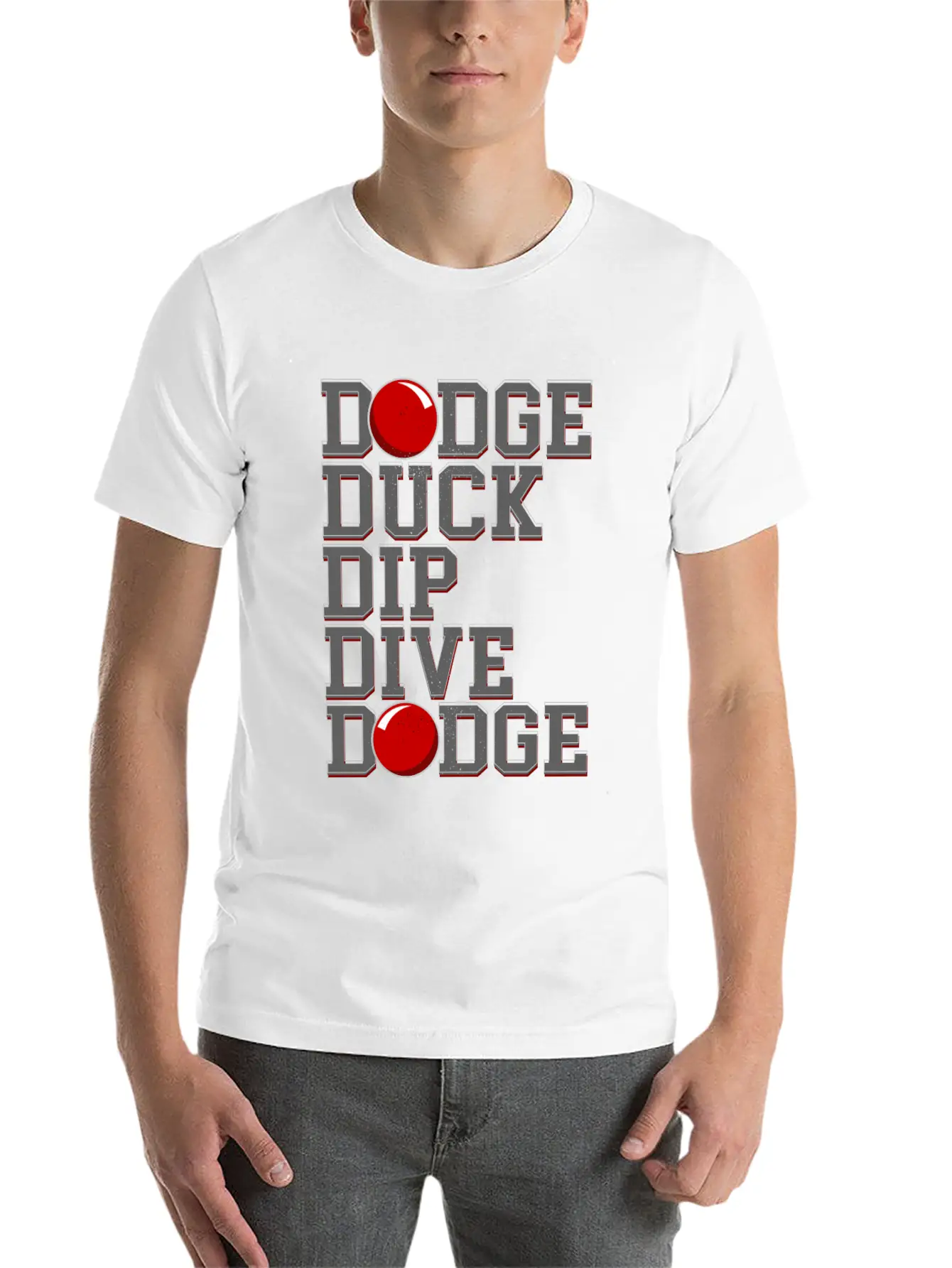 Dodge Ball Dodgeball Dodge Duck Dip Dive Breathable Soft Cotton T-Shirt – Timeless Casual Look