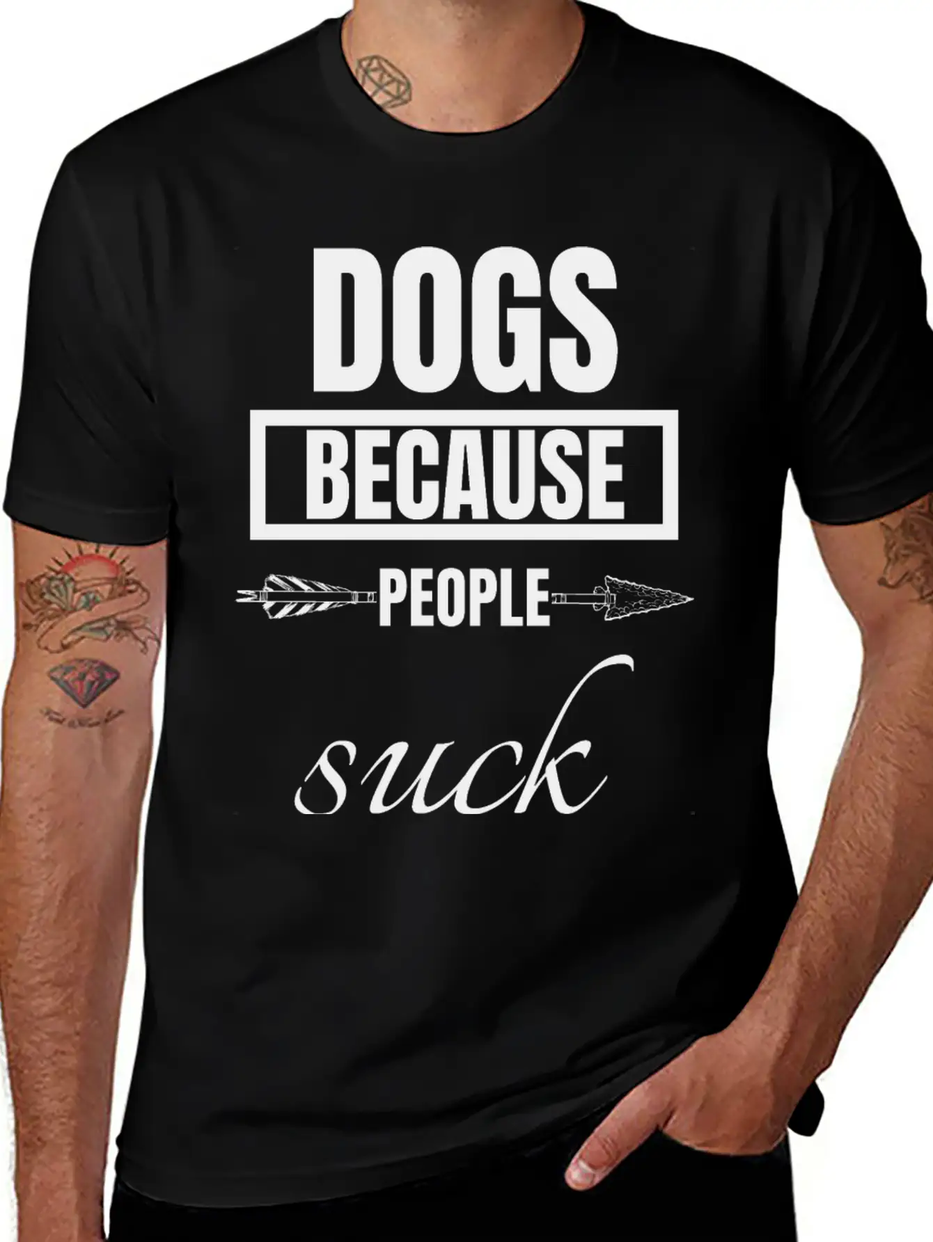 Dog - Dogs Because People Suck Classic Cotton Tee – Unisex Comfort For Any Season