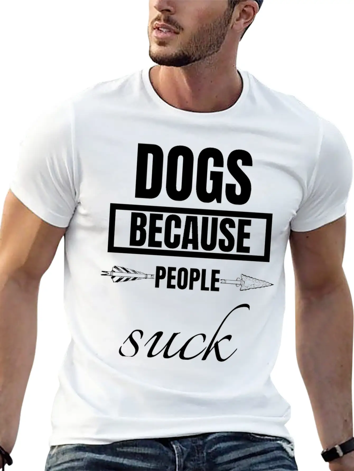Dog - Dogs Because People Suck Classic Cotton Tee – Unisex Comfort For Any Season