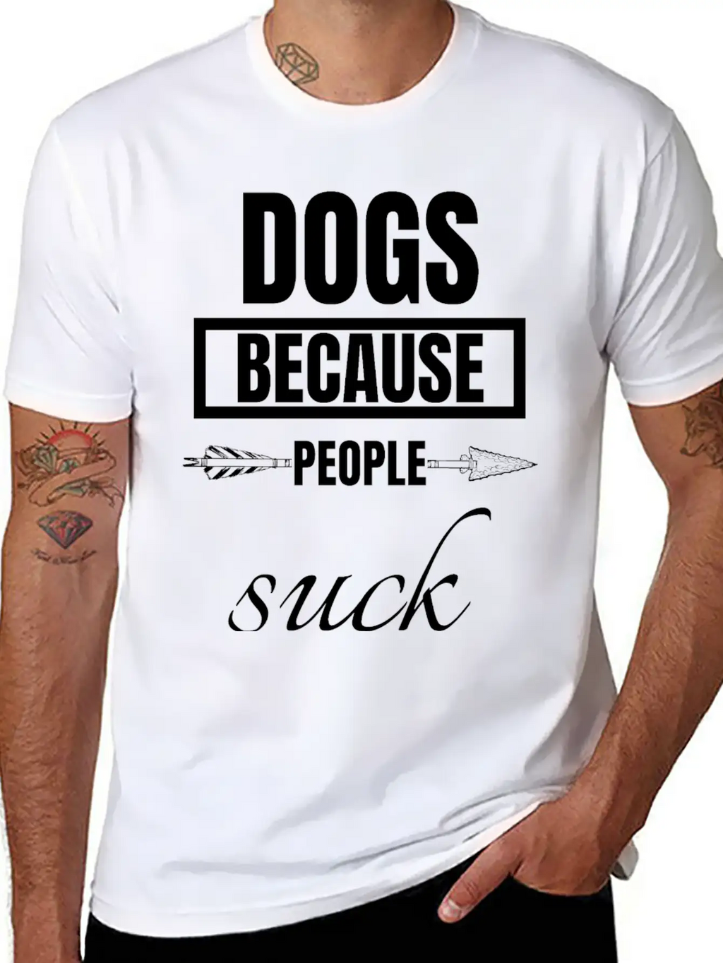 Dog - Dogs Because People Suck Classic Cotton Tee – Unisex Comfort For Any Season