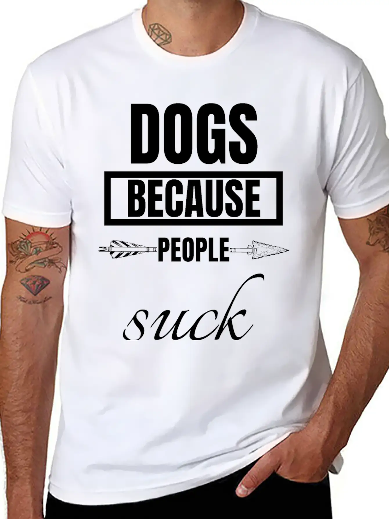 Dog - Dogs Because People Suck Classic Cotton Tee – Unisex Comfort For Any Season