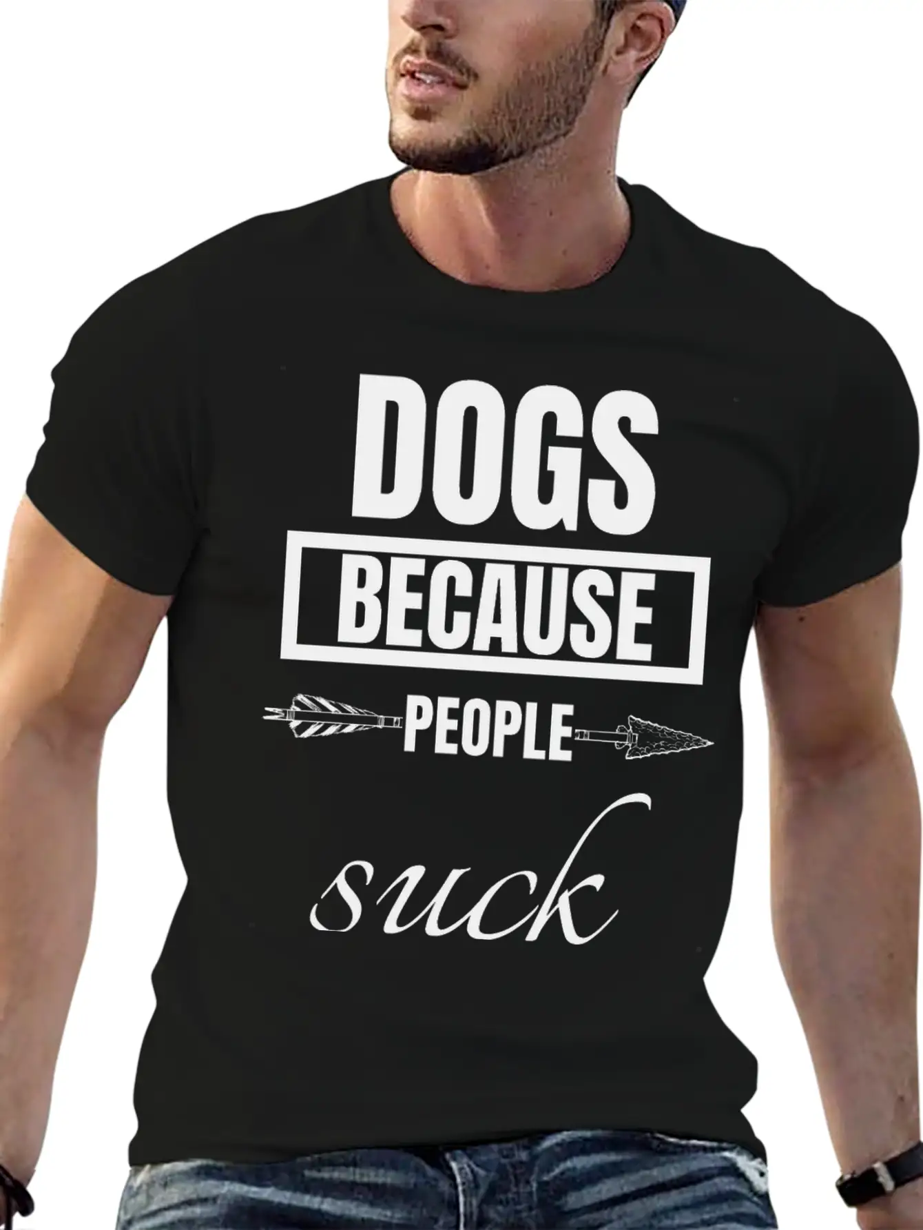 Dog - Dogs Because People Suck Classic Cotton Tee – Unisex Comfort For Any Season