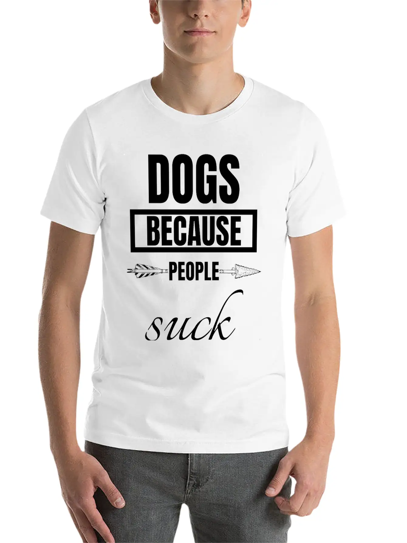 Dog - Dogs Because People Suck Classic Cotton Tee – Unisex Comfort For Any Season
