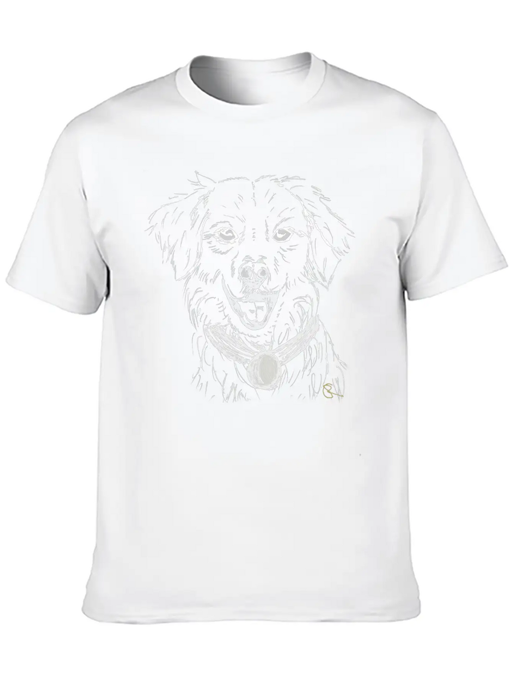 Dog Dogs Love Lineart Design Dark Basic Graphic T-Shirt – Daily Comfort In Soft Cotton