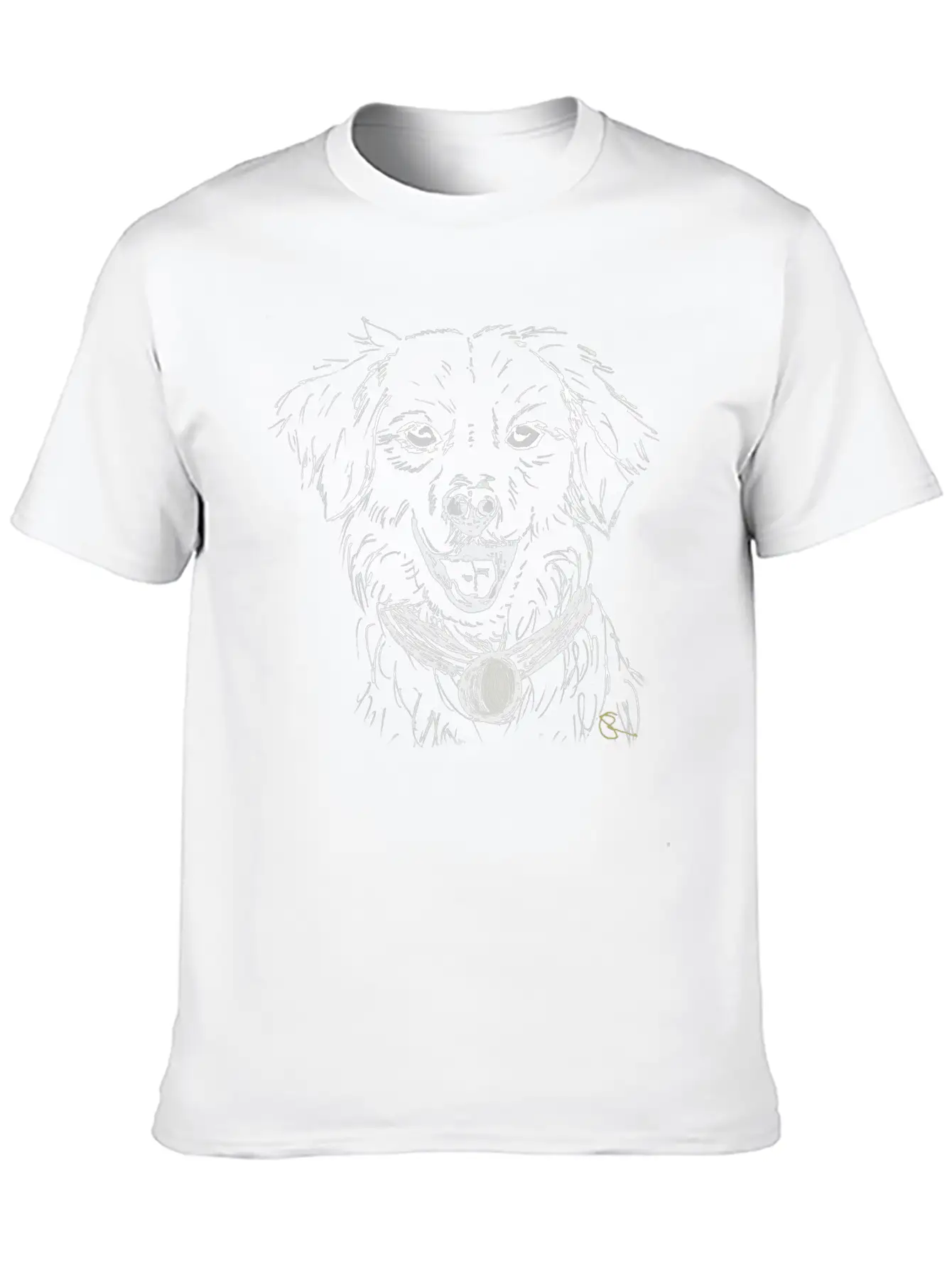 Dog Dogs Love Lineart Design Dark Basic Graphic T-Shirt – Daily Comfort In Soft Cotton