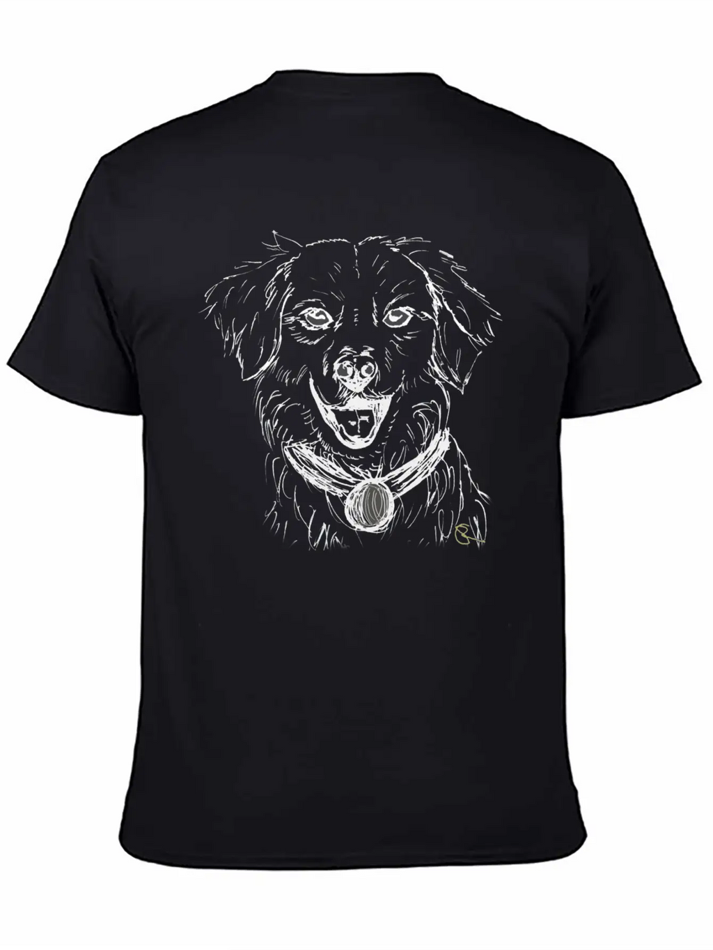 Dog Dogs Love Lineart Design Dark Basic Graphic T-Shirt – Daily Comfort In Soft Cotton