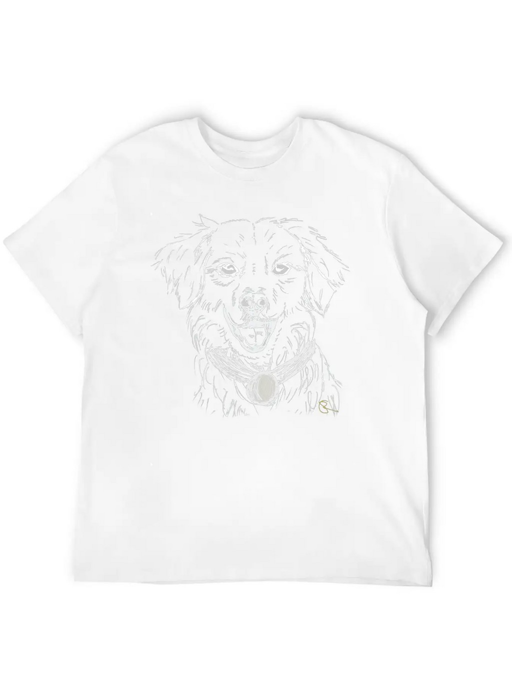 Dog Dogs Love Lineart Design Dark Basic Graphic T-Shirt – Daily Comfort In Soft Cotton