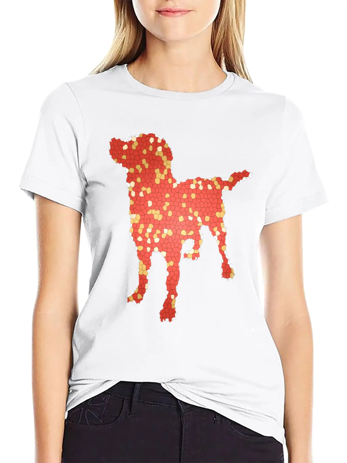Dog Exclusive Design Gift Idea Mosaic Fashion Art Breathable Graphic T-Shirt – Perfect For Casual Days