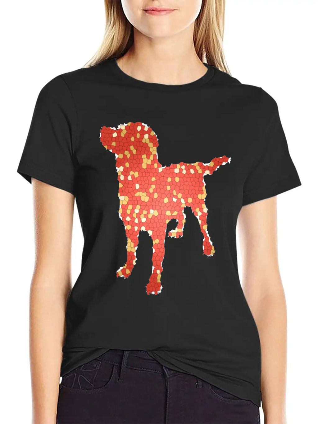 Dog Exclusive Design Gift Idea Mosaic Fashion Art Breathable Graphic T-Shirt – Perfect For Casual Days