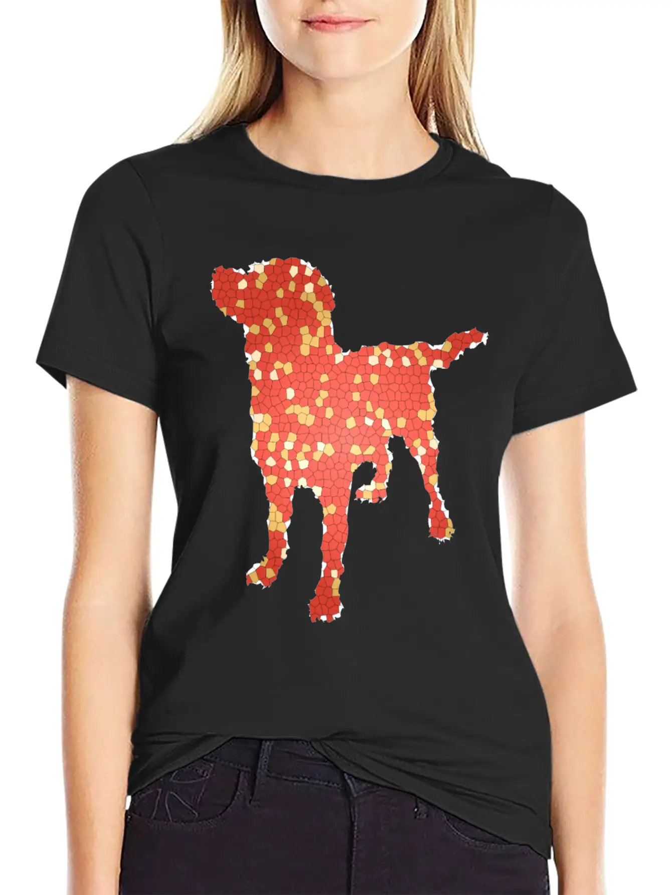 Dog Exclusive Design Gift Idea Mosaic Fashion Art Breathable Graphic T-Shirt – Perfect For Casual Days