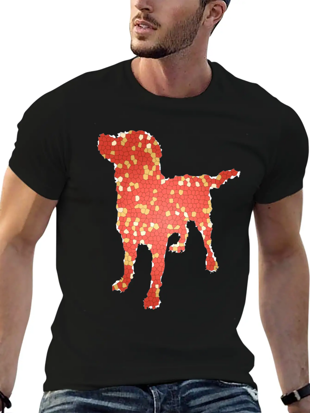 Dog Exclusive Design Gift Idea Mosaic Fashion Art Breathable Graphic T-Shirt – Perfect For Casual Days