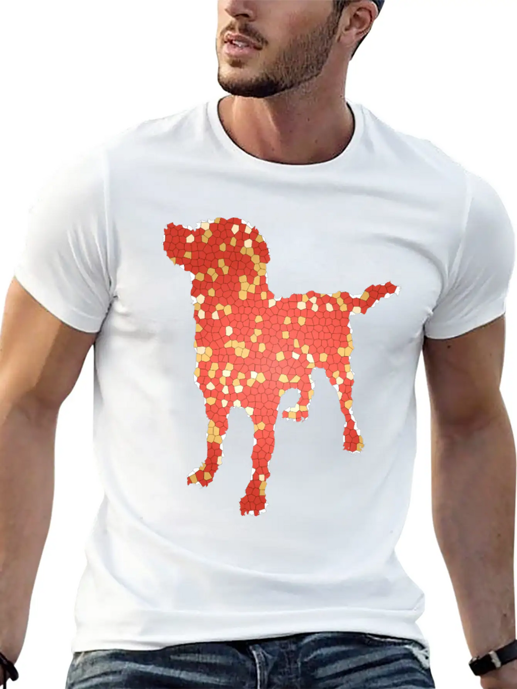 Dog Exclusive Design Gift Idea Mosaic Fashion Art Breathable Graphic T-Shirt – Perfect For Casual Days