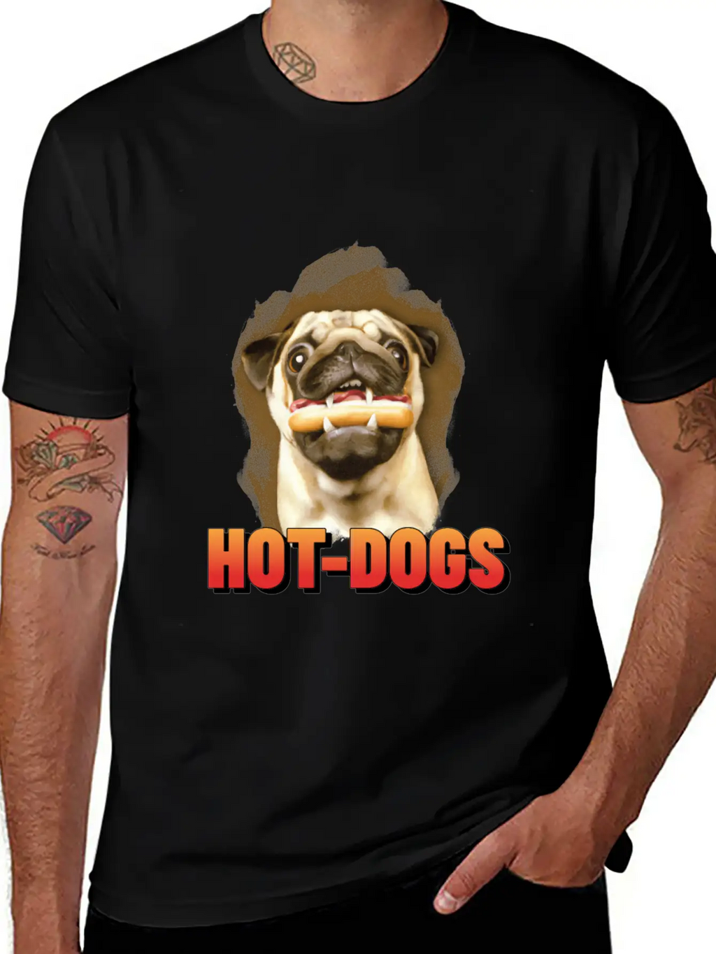 Dog Funny Hot Dogs Puppy Breathable Graphic T-Shirt – Perfect For Casual Days