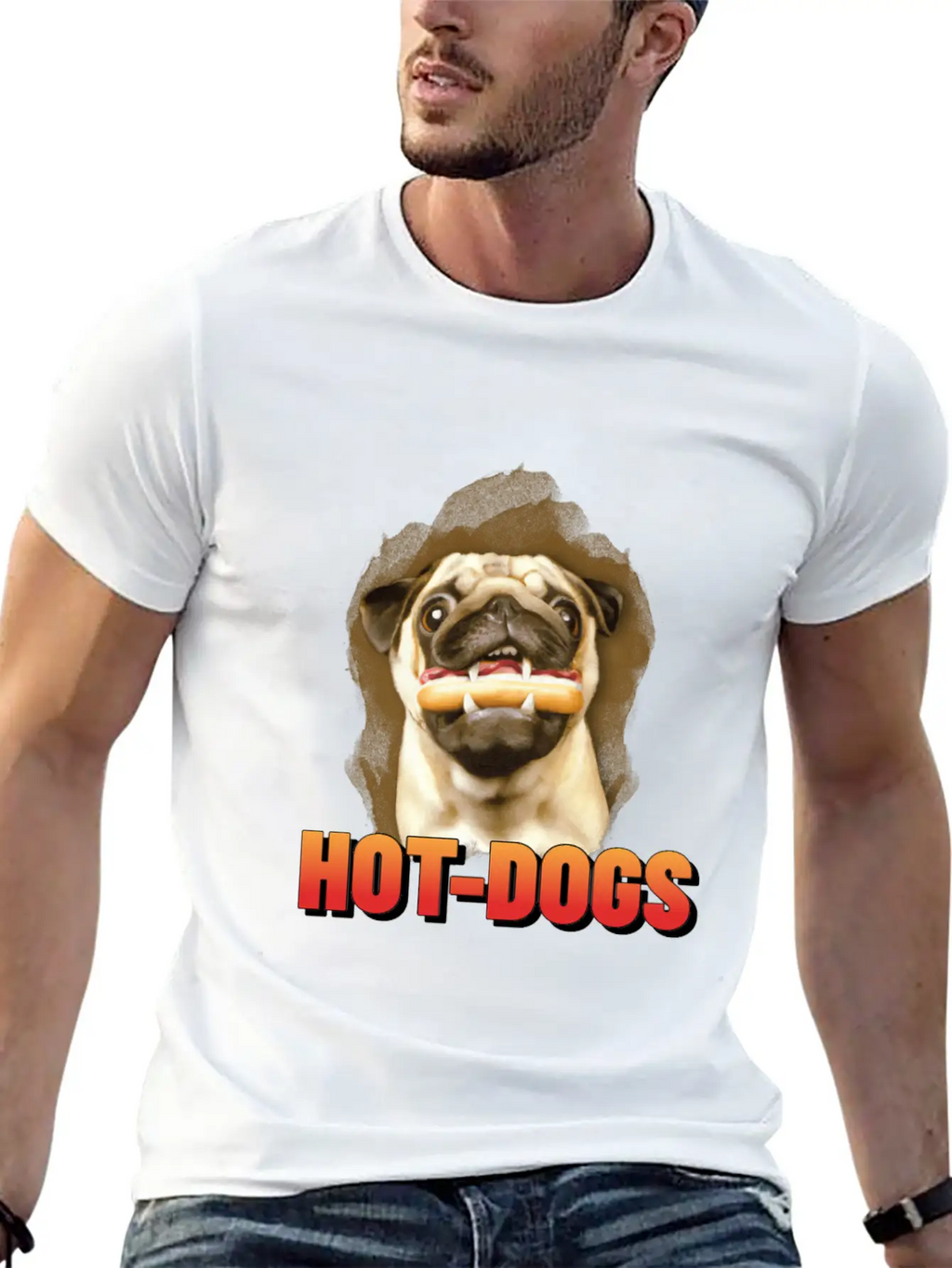 Dog Funny Hot Dogs Puppy Breathable Graphic T-Shirt – Perfect For Casual Days