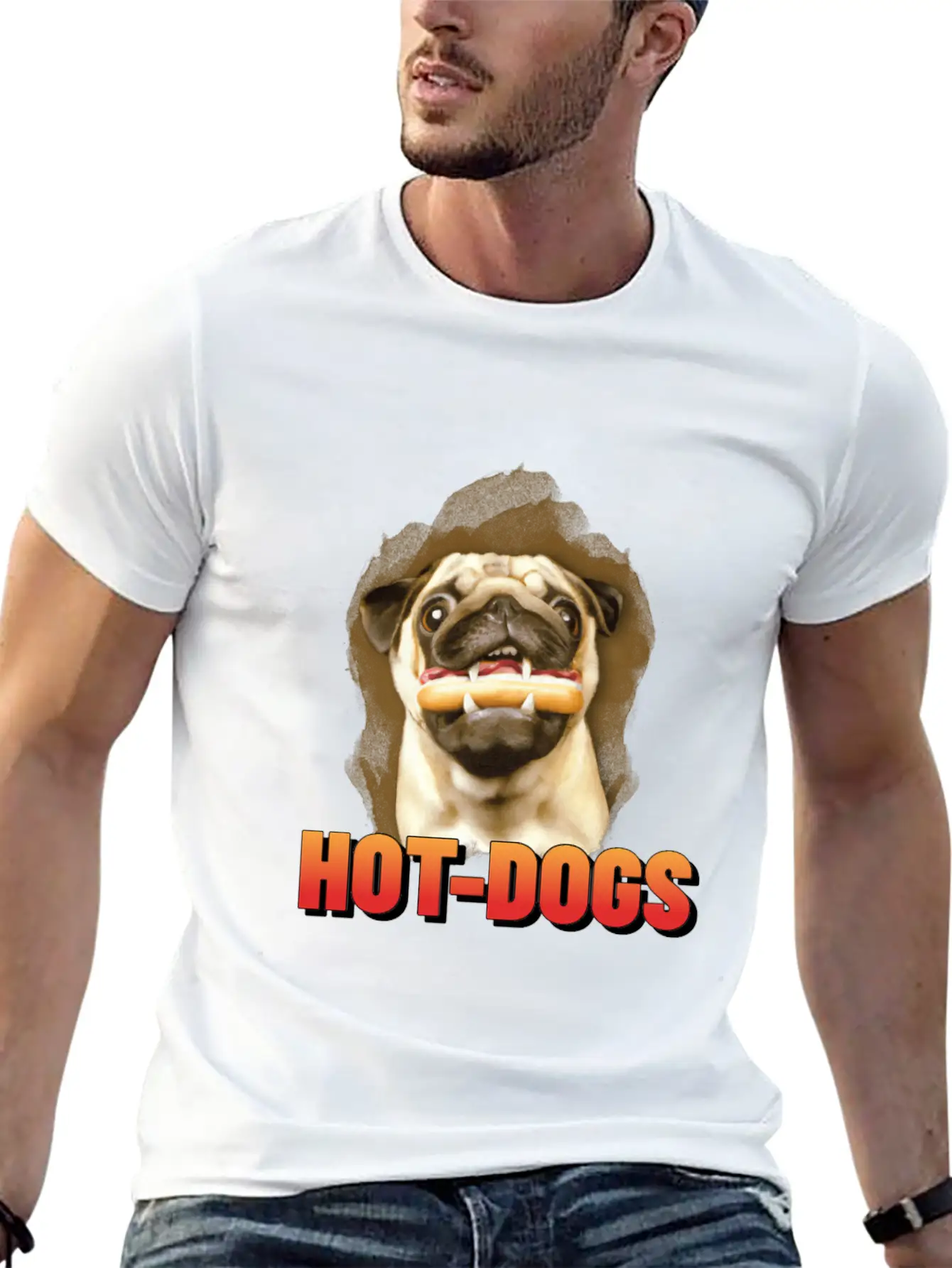 Dog Funny Hot Dogs Puppy Breathable Graphic T-Shirt – Perfect For Casual Days