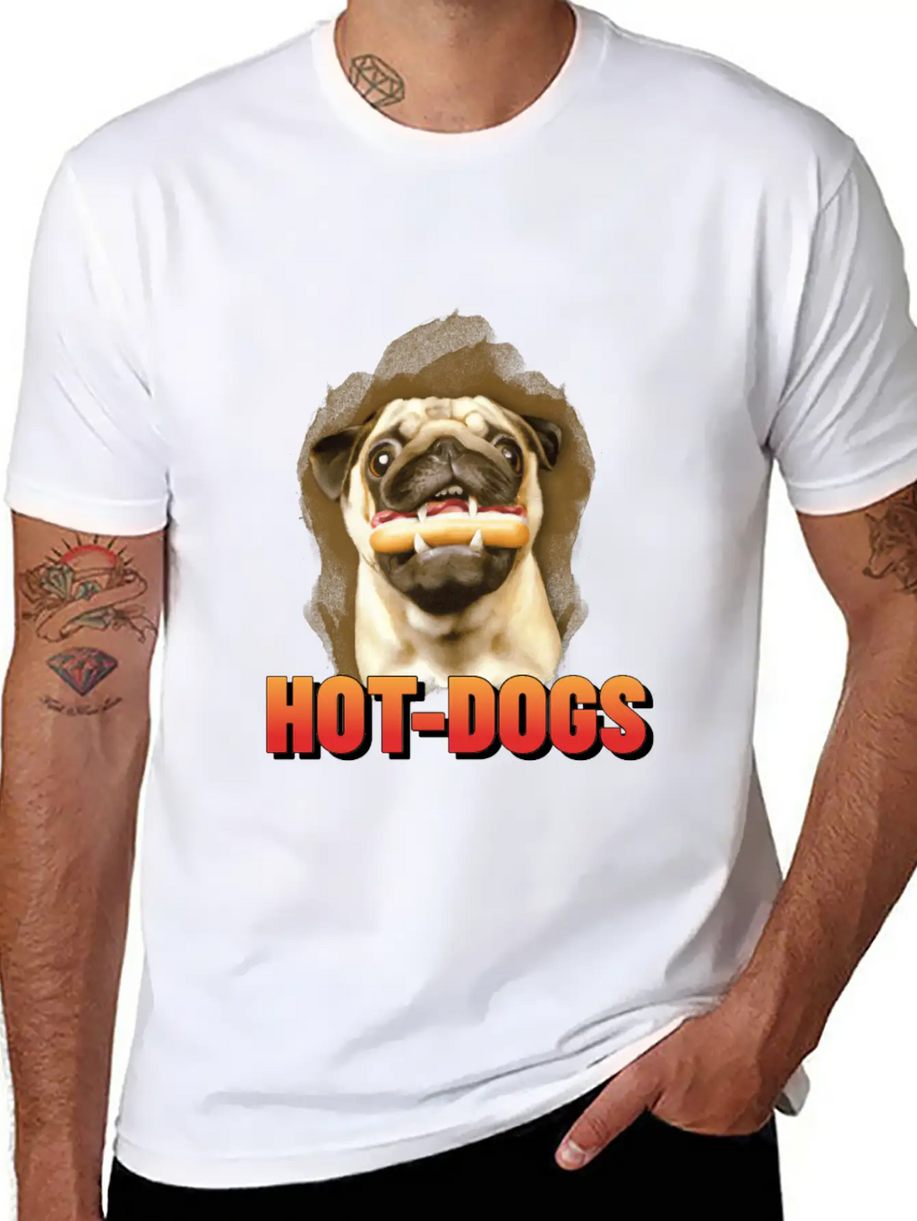 Dog Funny Hot Dogs Puppy Breathable Graphic T-Shirt – Perfect For Casual Days
