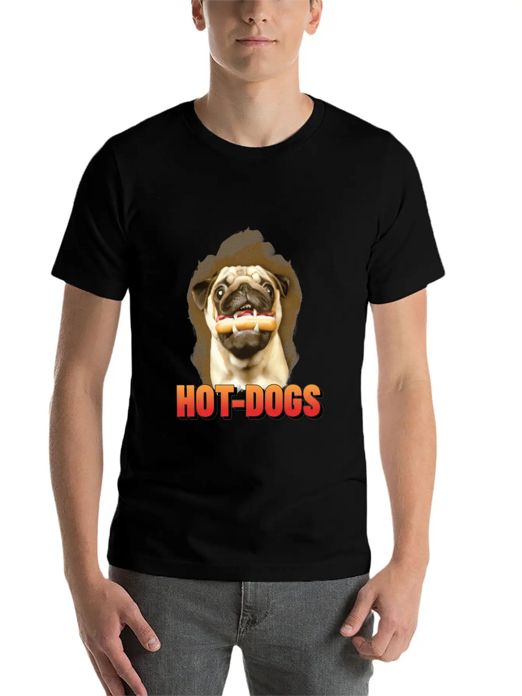 Dog Funny Hot Dogs Puppy Breathable Graphic T-Shirt – Perfect For Casual Days