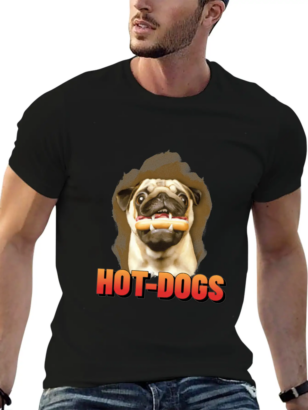 Dog Funny Hot Dogs Puppy Breathable Graphic T-Shirt – Perfect For Casual Days