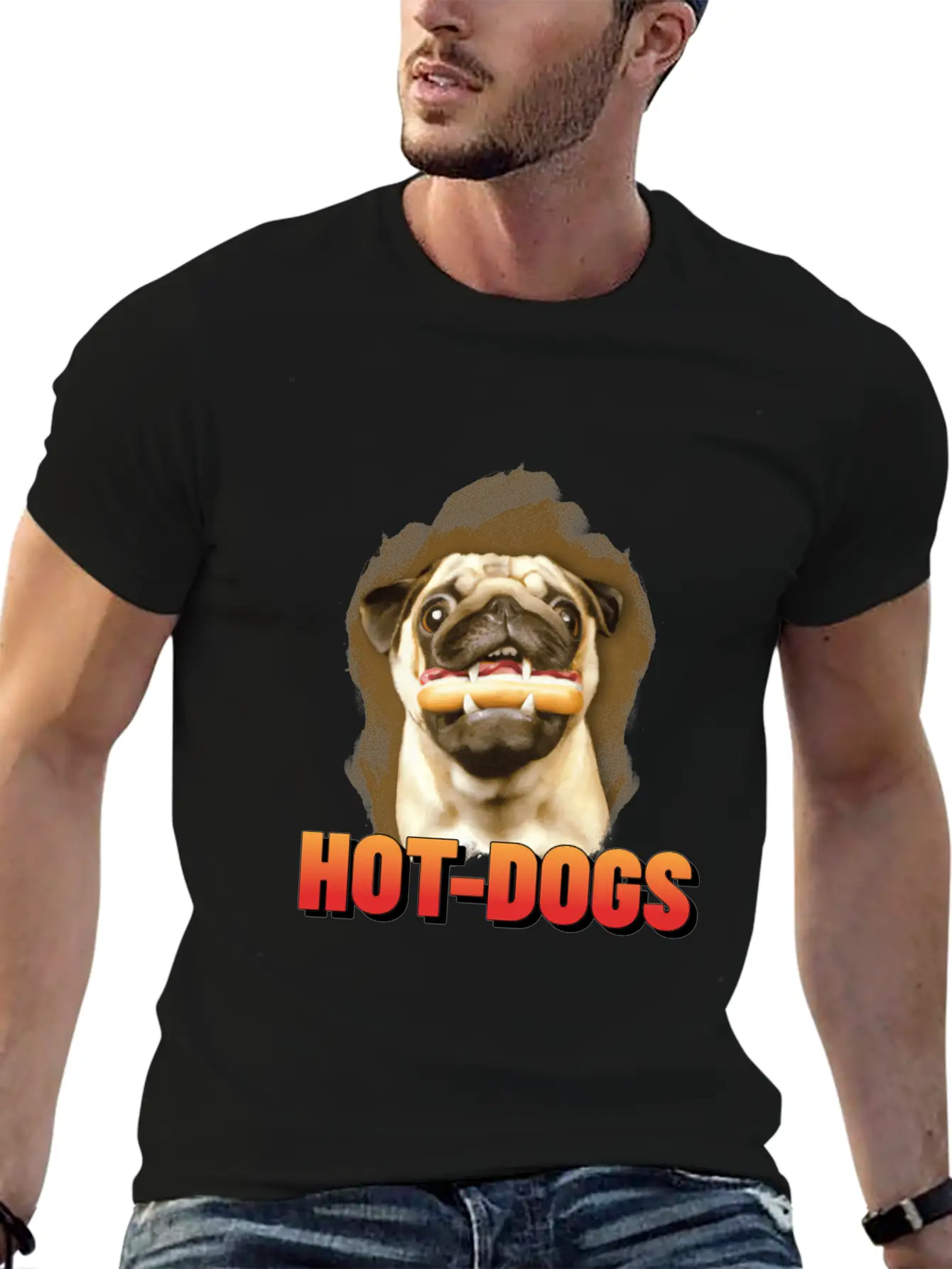 Dog Funny Hot Dogs Puppy Breathable Graphic T-Shirt – Perfect For Casual Days