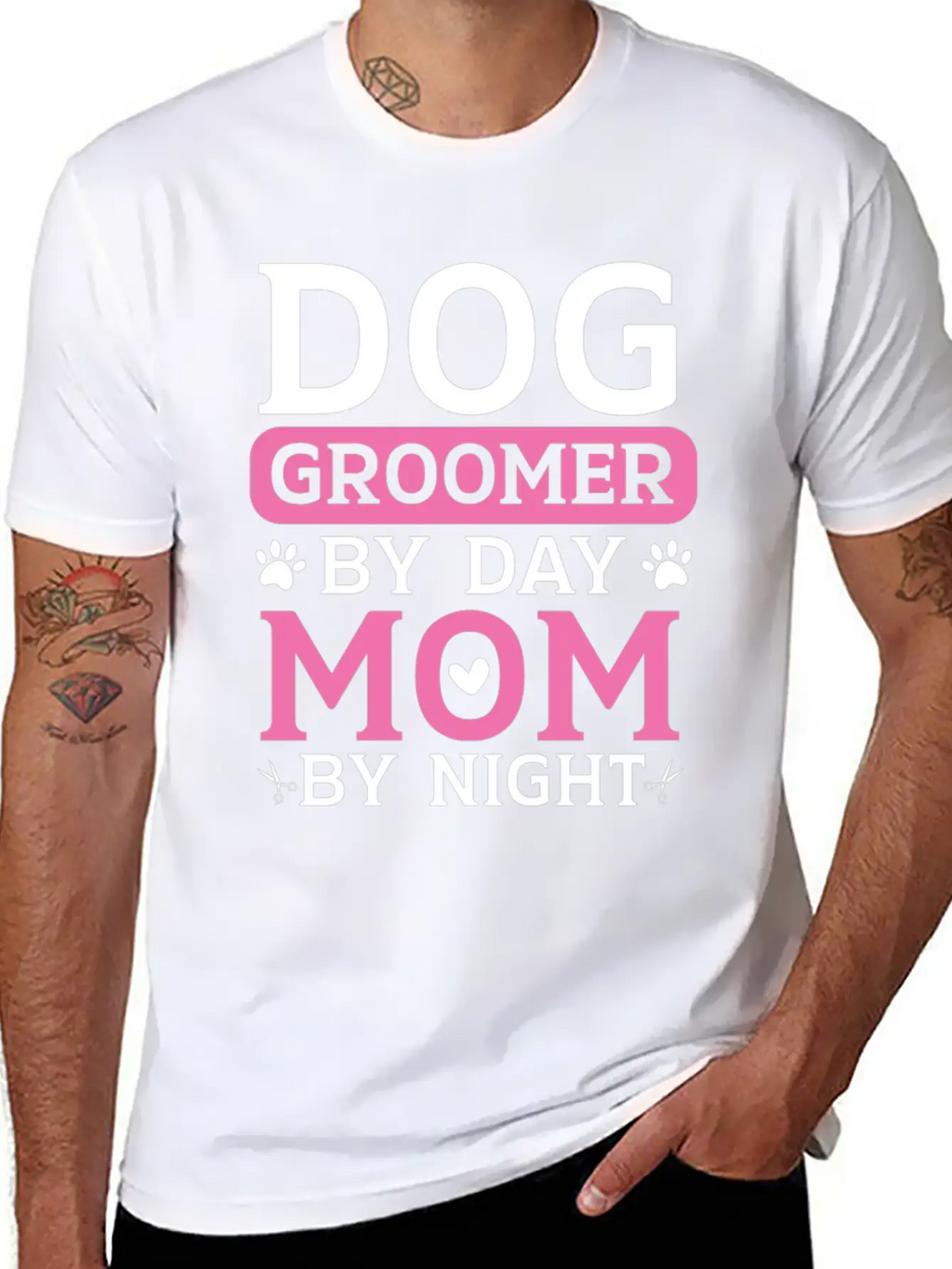 Dog Groomer By Day Mom By Night Mothers Day Timeless Short Sleeve Tee – Comfy And Minimalist Design