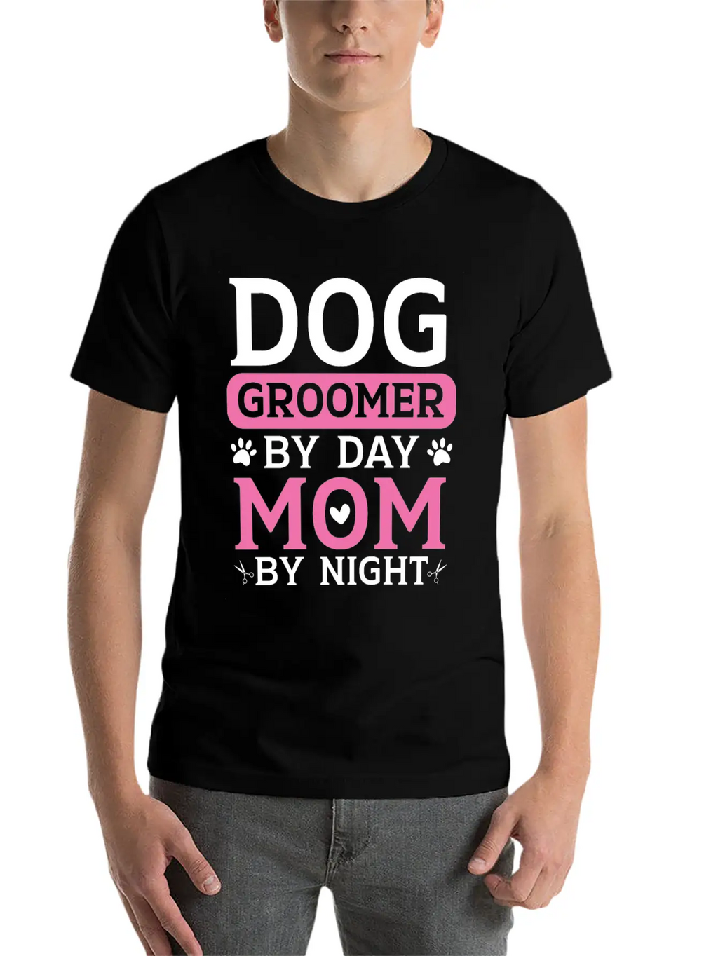 Dog Groomer By Day Mom By Night Mothers Day Timeless Short Sleeve Tee – Comfy And Minimalist Design