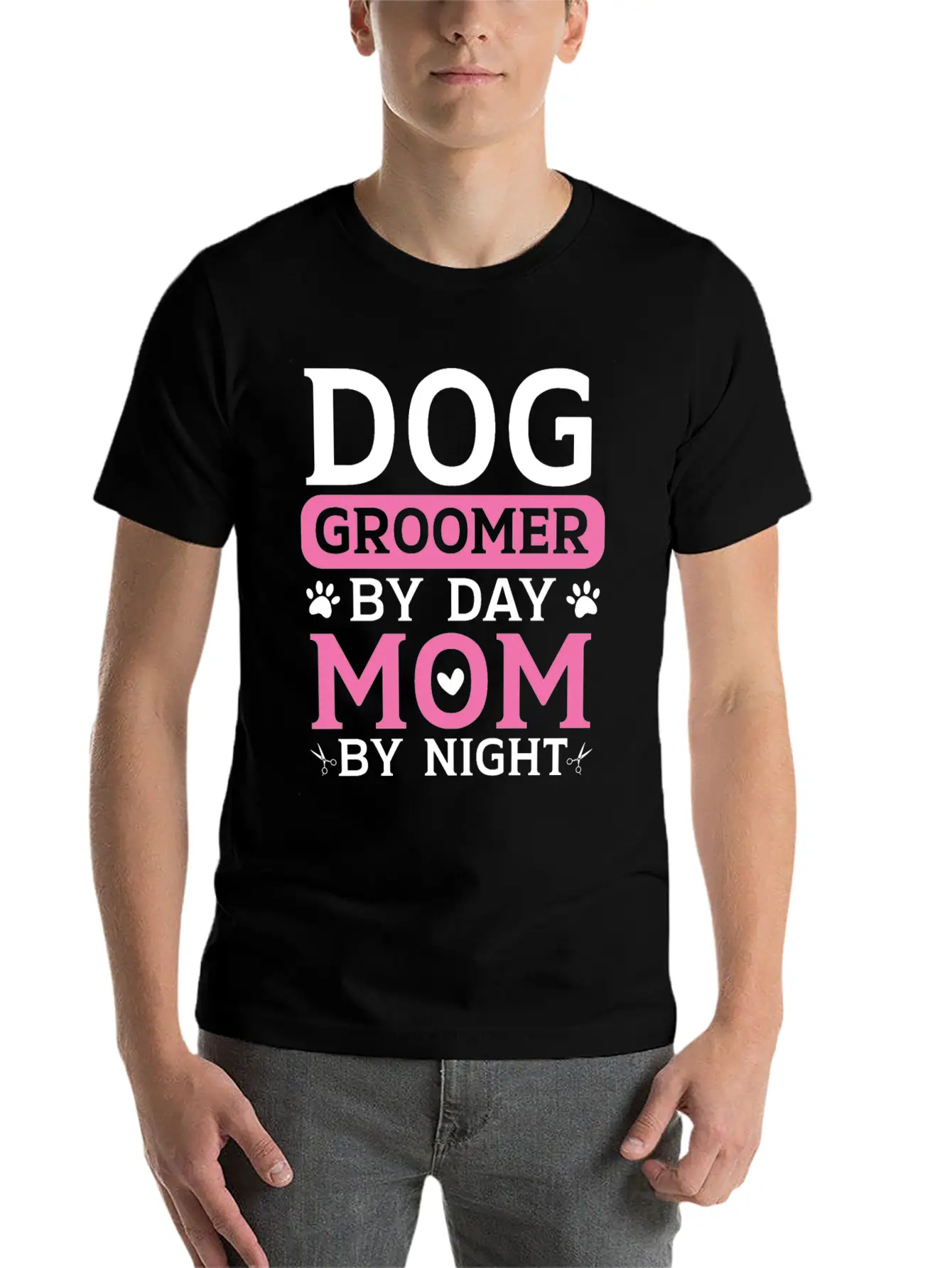 Dog Groomer By Day Mom By Night Mothers Day Timeless Short Sleeve Tee – Comfy And Minimalist Design