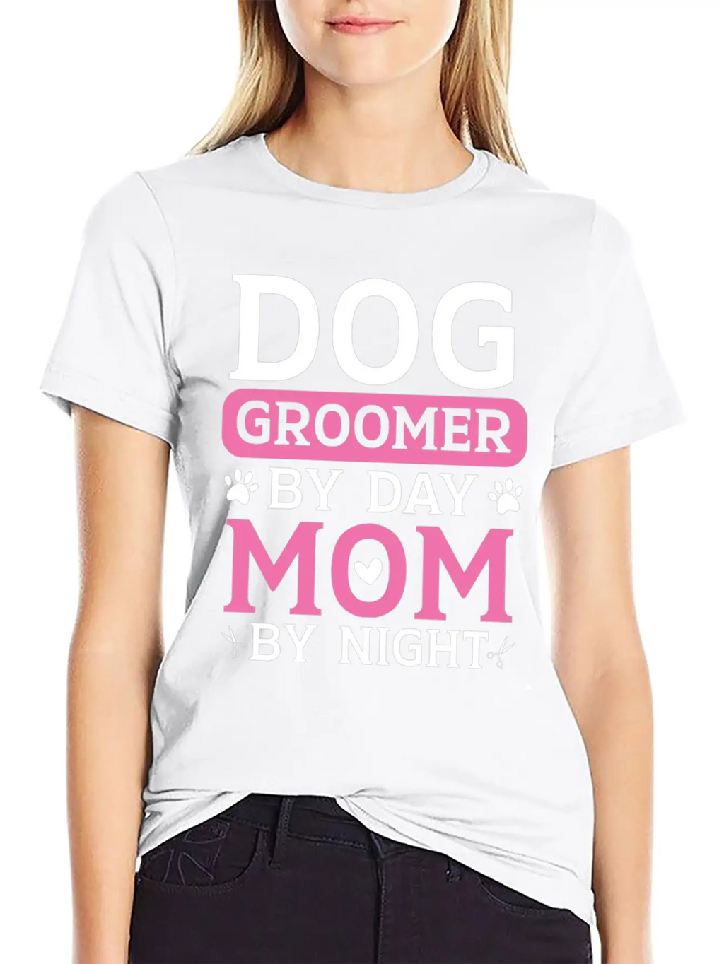 Dog Groomer By Day Mom By Night Mothers Day Timeless Short Sleeve Tee – Comfy And Minimalist Design