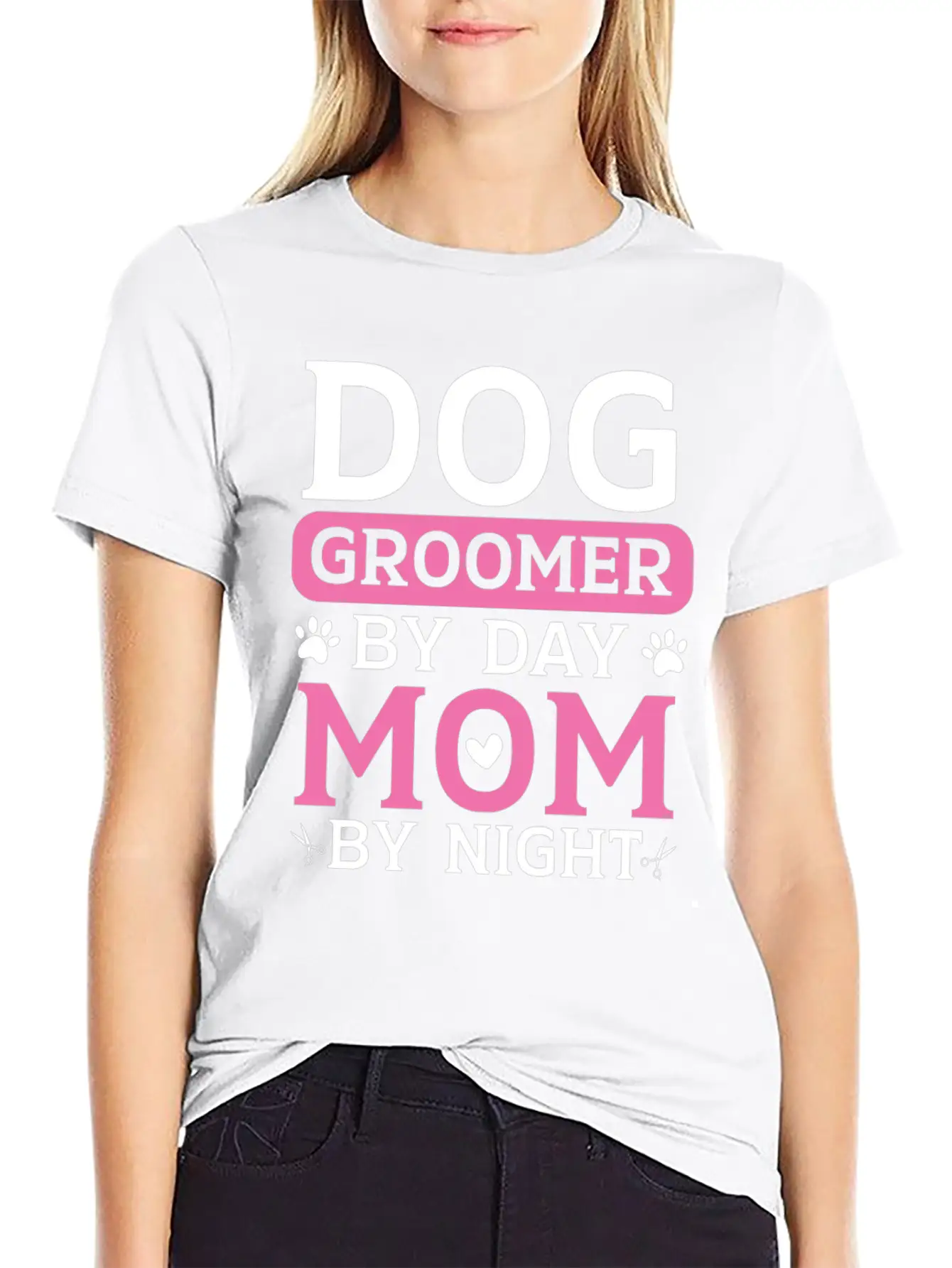 Dog Groomer By Day Mom By Night Mothers Day Timeless Short Sleeve Tee – Comfy And Minimalist Design