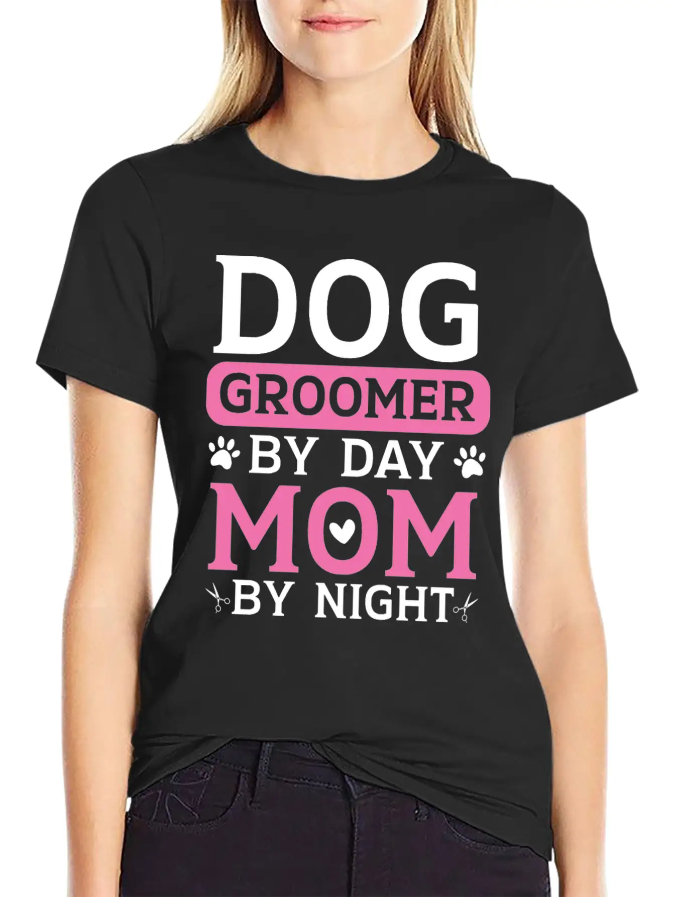 Dog Groomer By Day Mom By Night Mothers Day Timeless Short Sleeve Tee – Comfy And Minimalist Design
