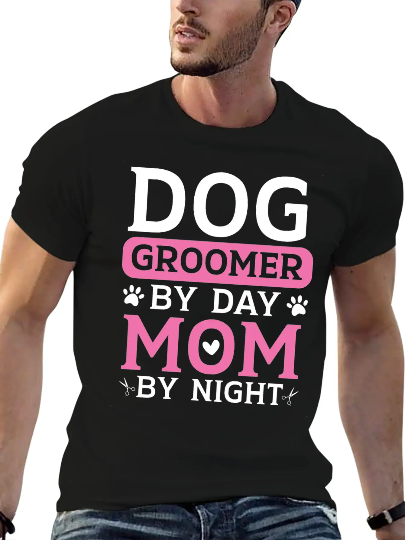 Dog Groomer By Day Mom By Night Mothers Day Timeless Short Sleeve Tee – Comfy And Minimalist Design