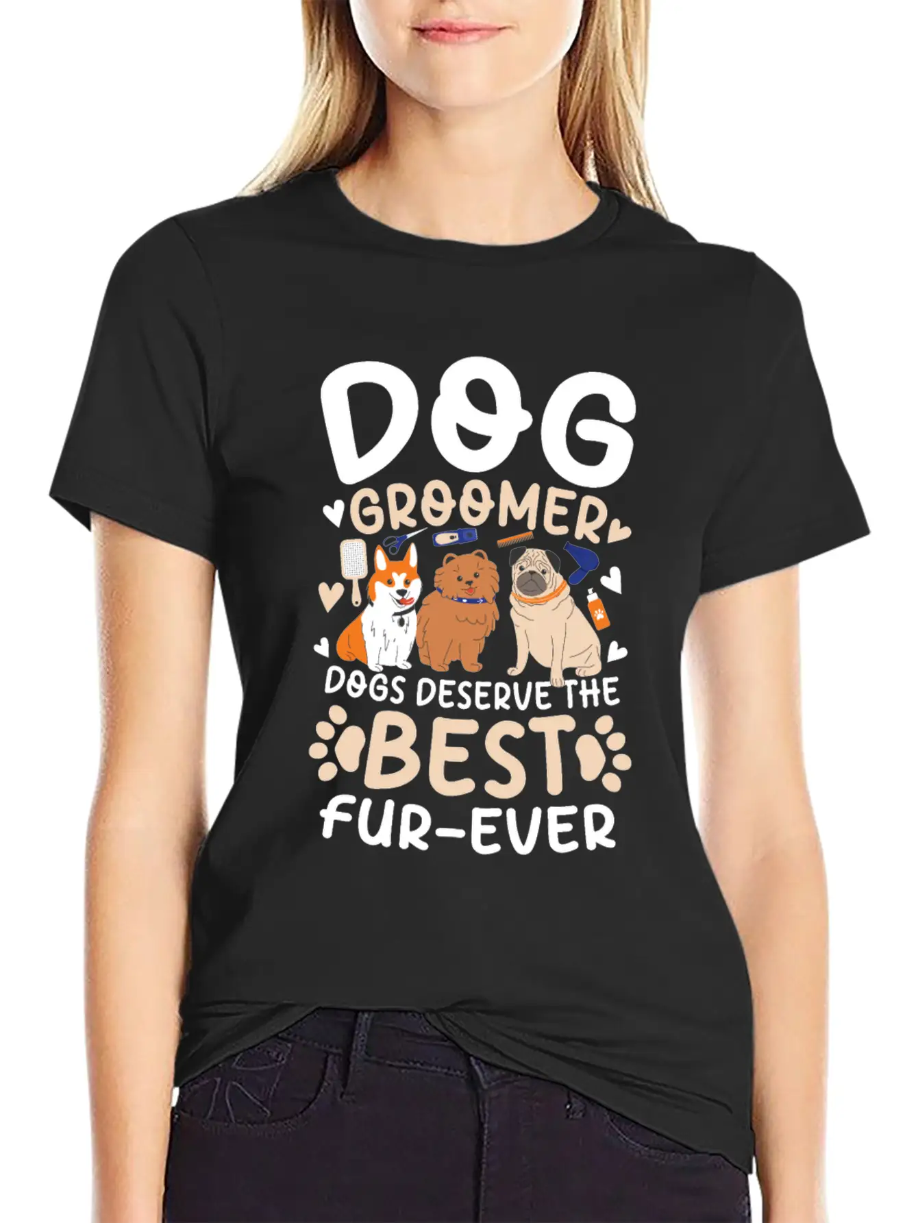 Dog Groomer Dogs Deserve The Best Fur-Ever Unisex Casual T-Shirt – Clean Design For Daily Comfort