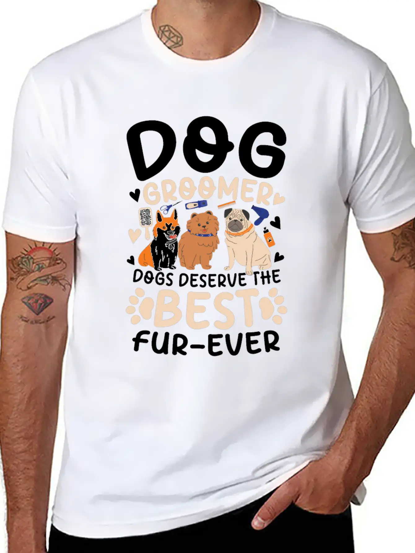 Dog Groomer Dogs Deserve The Best Fur-Ever Unisex Casual T-Shirt – Clean Design For Daily Comfort