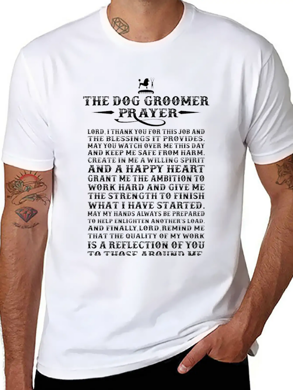 Dog Groomer - The Dog Groomer Prayer T-shirt Basic Graphic T-Shirt – Daily Comfort In Soft Cotton