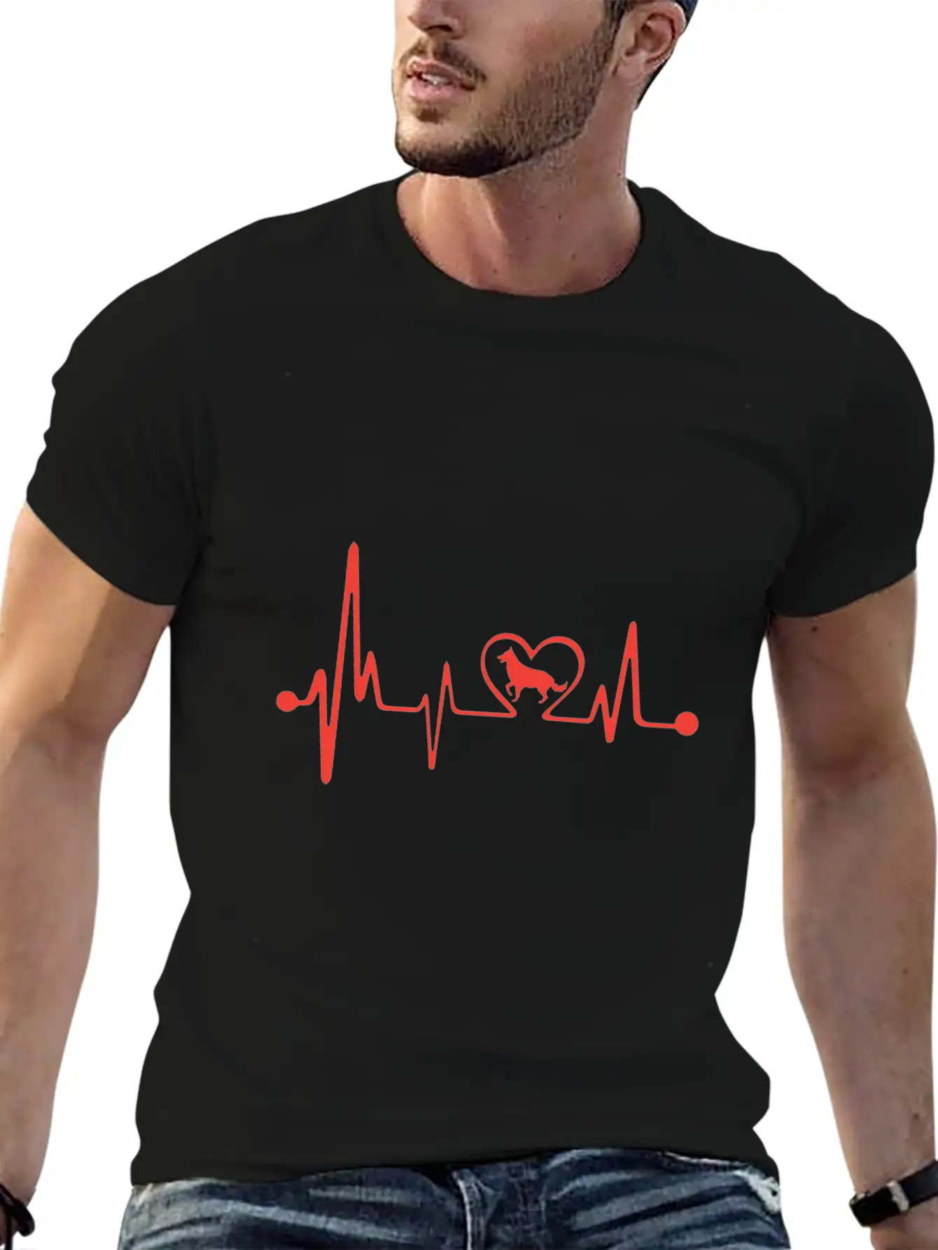 Dog Lover Design Breathable Graphic T-Shirt – Perfect For Casual Days