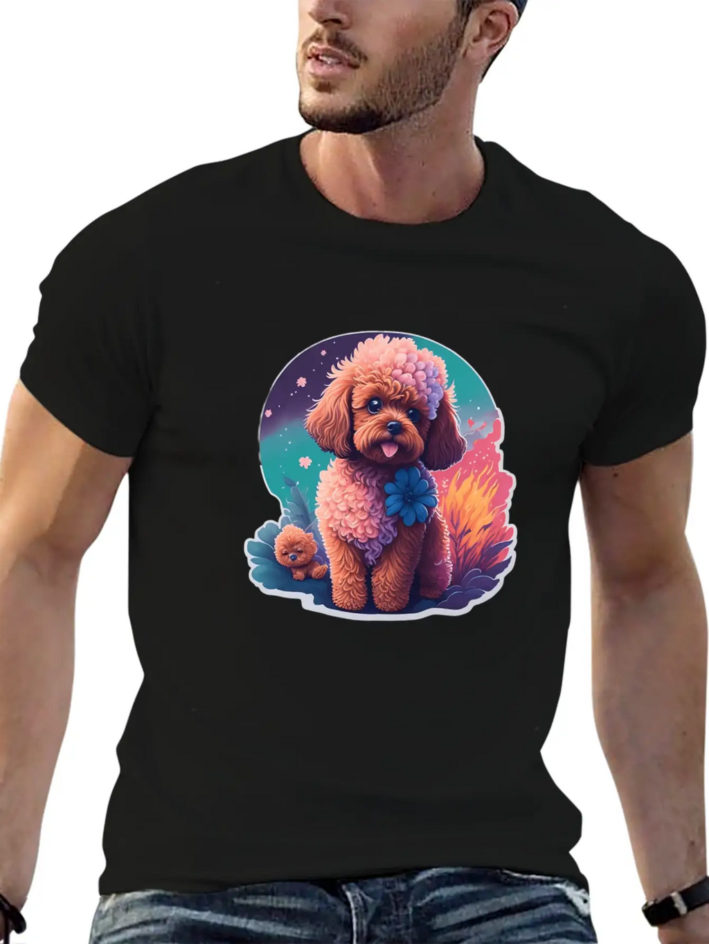 Dog Mode On Cute Poodle Dog Puppy Breathable Graphic T-Shirt – Perfect For Casual Days