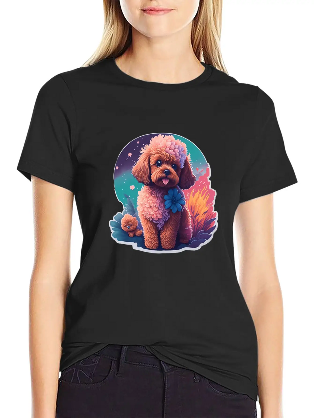Dog Mode On Cute Poodle Dog Puppy Breathable Graphic T-Shirt – Perfect For Casual Days