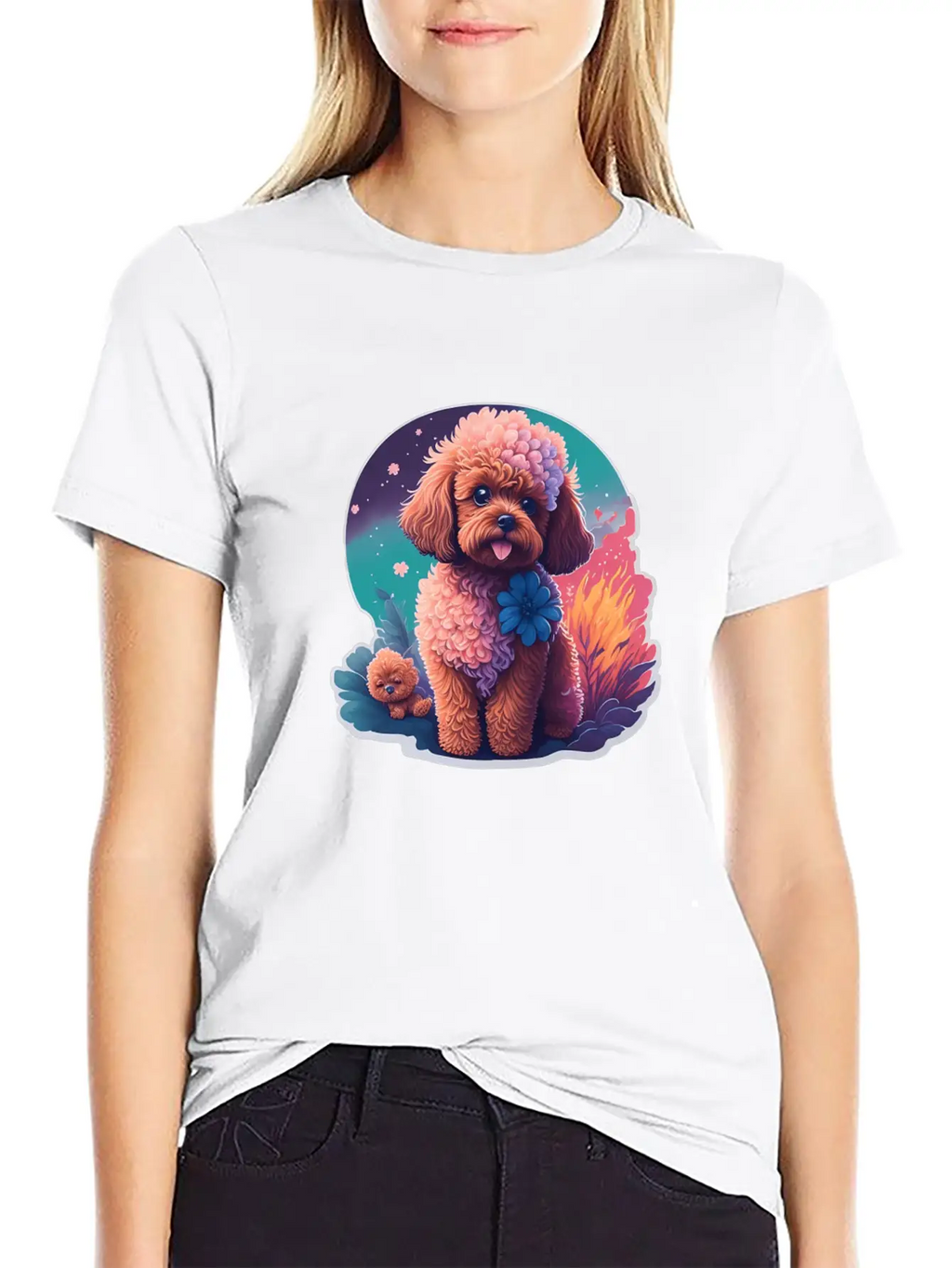 Dog Mode On Cute Poodle Dog Puppy Breathable Graphic T-Shirt – Perfect For Casual Days