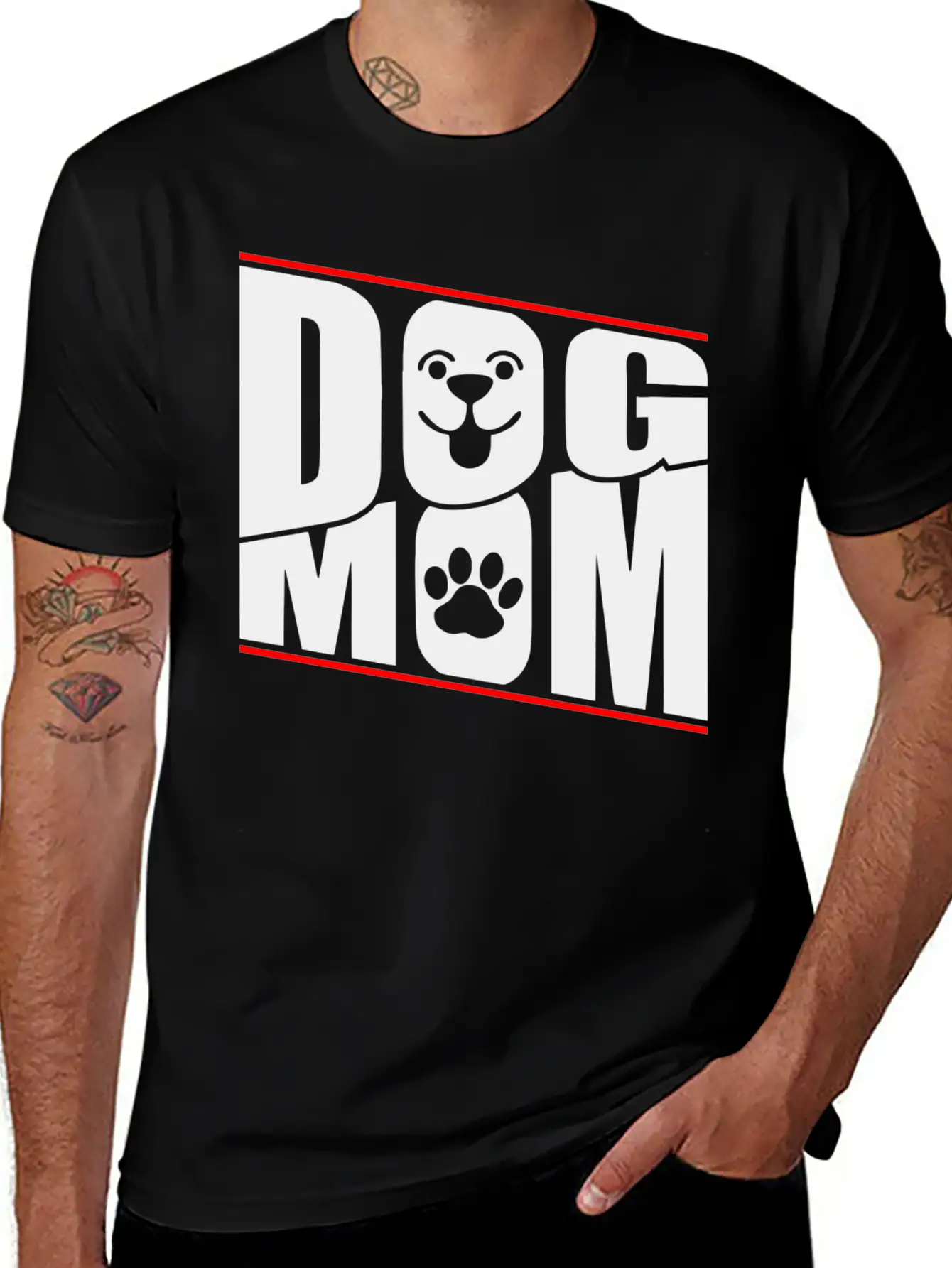 DOG MOM Stylish Everyday T-Shirt – Unisex Basic Cotton Tee