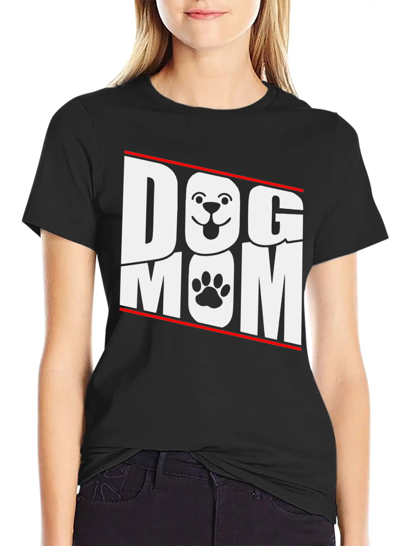 DOG MOM Stylish Everyday T-Shirt – Unisex Basic Cotton Tee